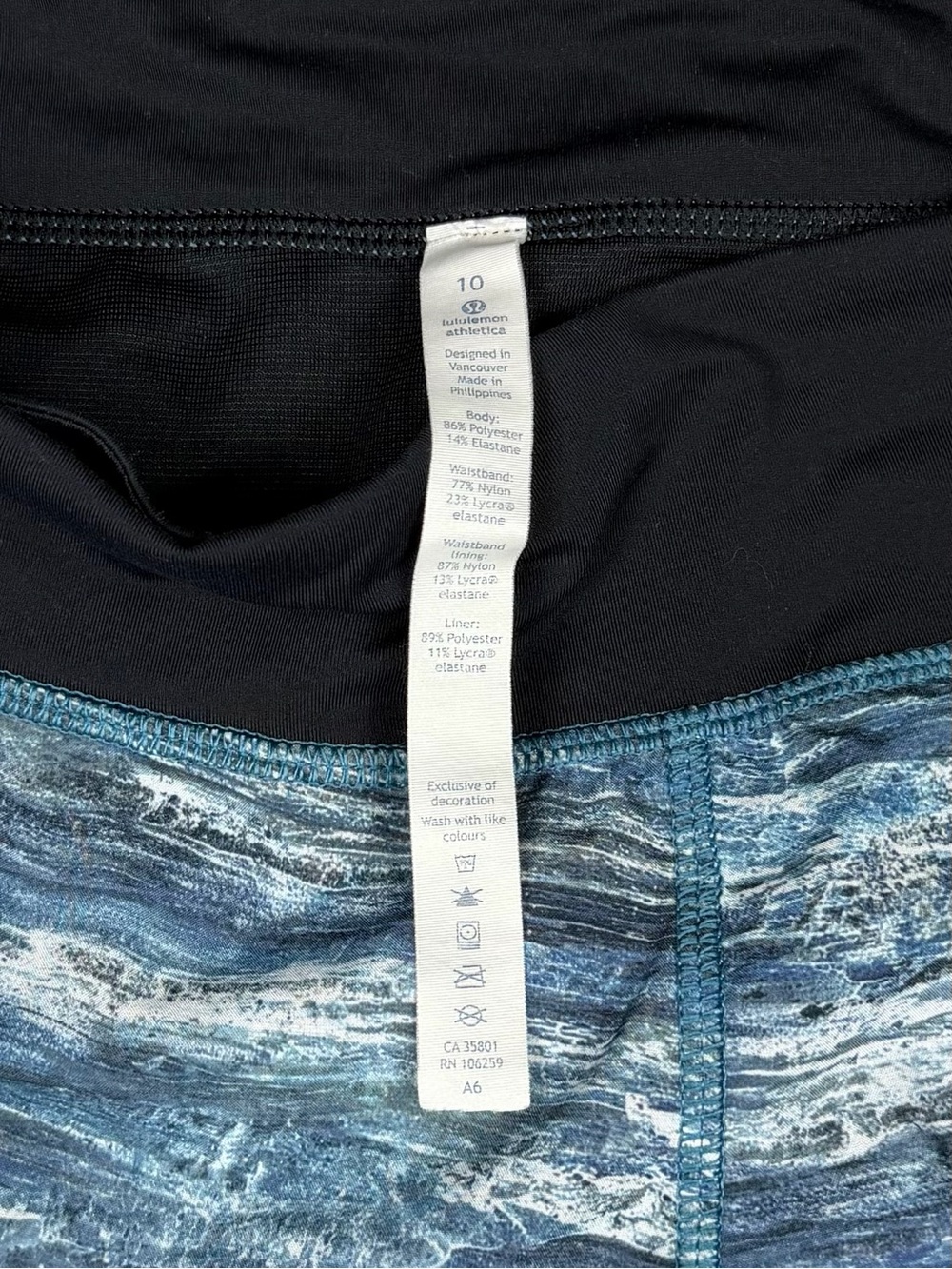 Lululemon Speed Short (4-way Stretch 2.5")Aerial Drift Multi Black / Black Sz 10 - Picture 3 of 6